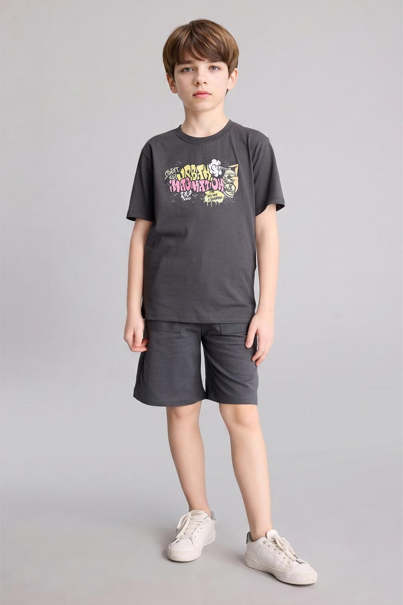 DeFacto Grey Boy Boy Regular Fit Shorts Casual - Image 4