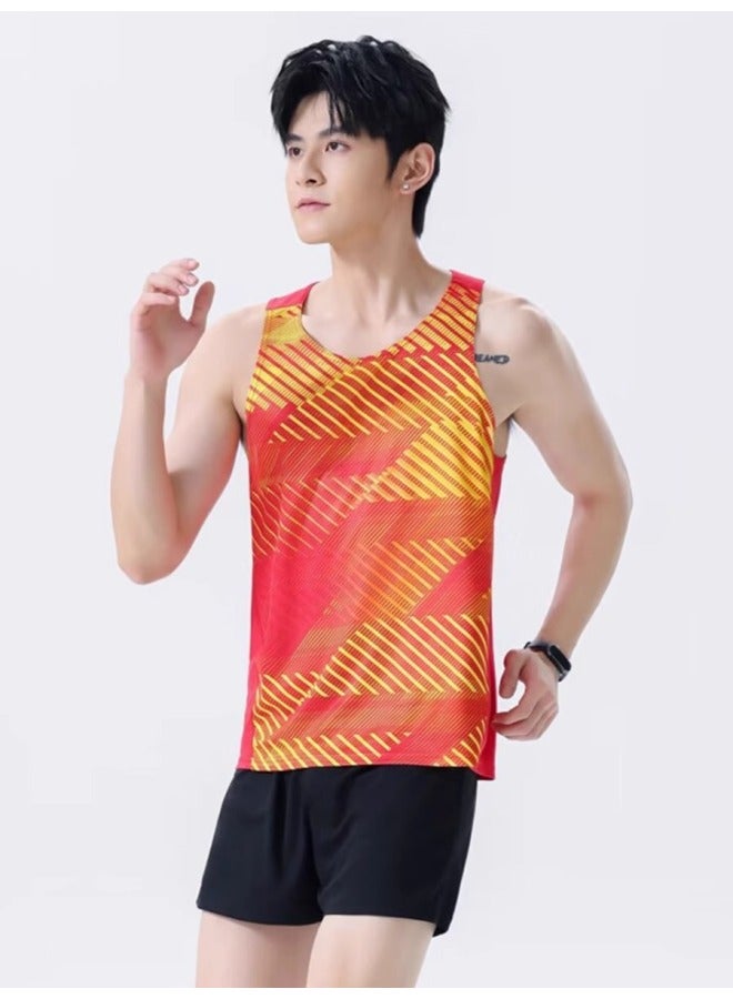Professional Track And Field Clothing Suit For Boys And Girls, Student Sports Training Clothing Vest, Running Hurdles Compeion Clothing Three-quarter Pants