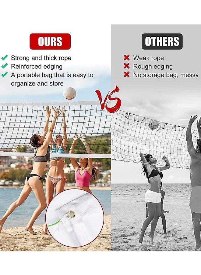 YelaJoy Volleyball Net With Ball Bag,Professional Volleyball Net Outdoor,9.6x1M Portable Volleyball Net Indoor Outdoor For Pool Beach Backyard,Pro Volleyball Net Set,No Poles - Image 4