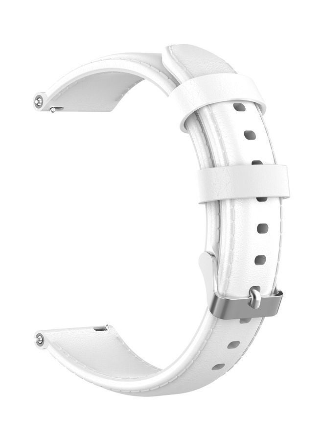NIBEMINENT Oil Wax Leather Replacement Watch Strap For Huawei TalkBand 6 White  - Image 1