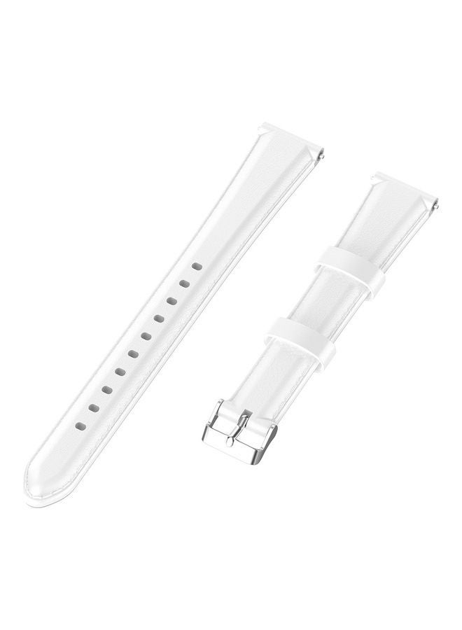 NIBEMINENT Oil Wax Leather Replacement Watch Strap For Huawei TalkBand 6 White  - Image 2
