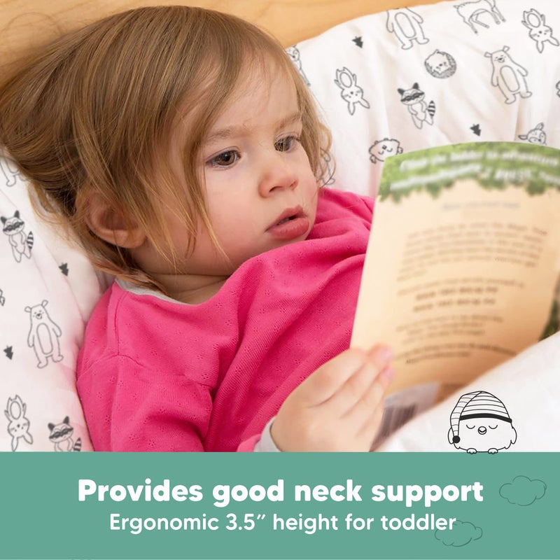 KeaBabies Toddler Pillow with Pillowcase - 13x18 My Little Dreamy Kids Travel Bed Pillows for Sleeping, Organic Cotton Small Pillowcase, Soft & Breathable, Machine Washable, Toddlers 2-5 years old (KeaFriends) - Image 5