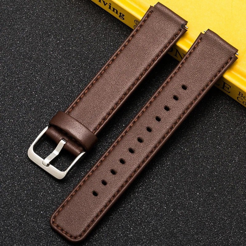 Bluejw Trendy Minimalist Durable Double Layer Cowhide Leather Replacement Strap for Smartwatch – Luxury Adjustable Waterproof Watch Band - Image 1