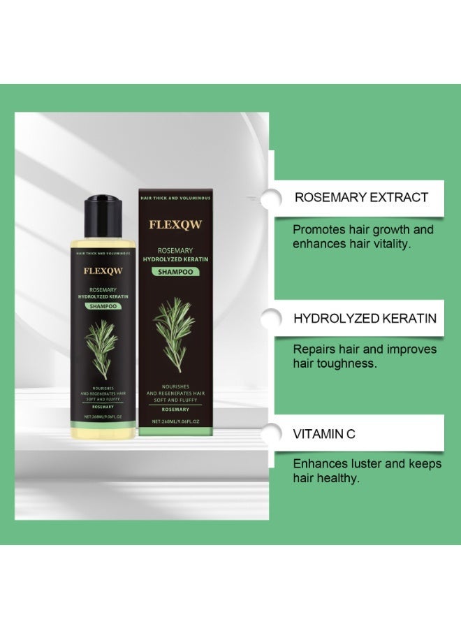 FLEXQW 2-PACKS Rosemary  Hydrolyzed Keratin Shampoo - Nourishing Volumizing Shampoo for Damaged, Fine, Flat Hair, Lightweight  Softening， 268ml*2 - Image 2