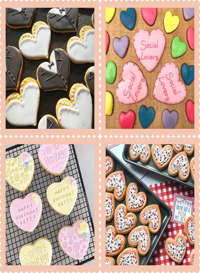 KAISHANE Heart Cookie Cutter Set 6 Pieces Heart shape Cookie Cutters Wedding Birthday Biscuit Cutters for Baking - Image 5