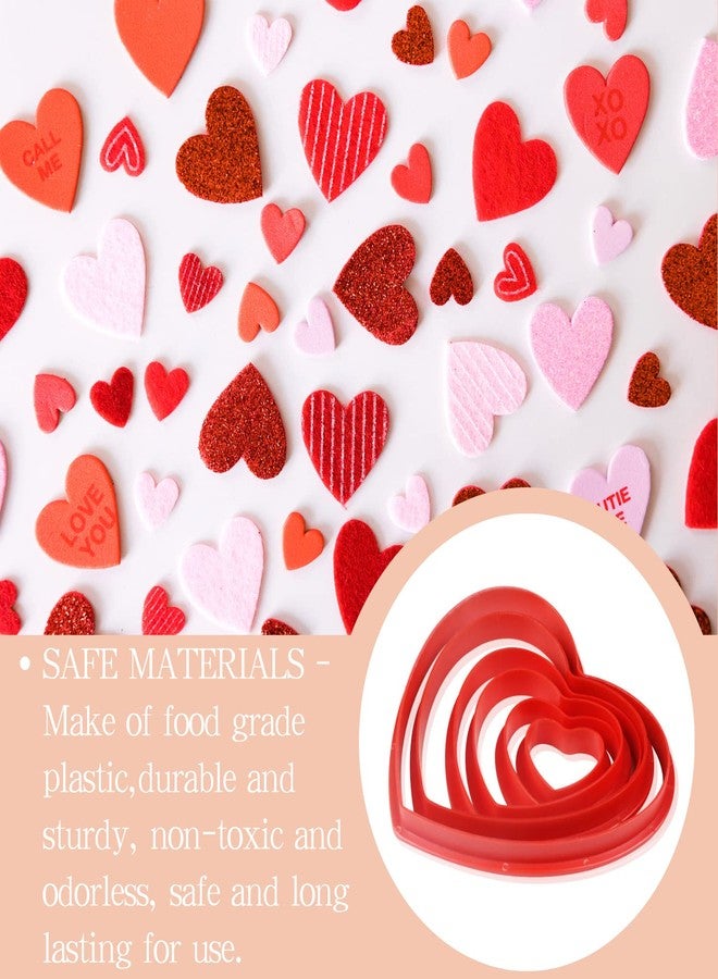 KAISHANE Heart Cookie Cutter Set 6 Pieces Heart shape Cookie Cutters Wedding Birthday Biscuit Cutters for Baking - Image 2