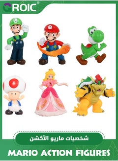 GROIC 18 Pieces/Set Mario Toys Figurine Set PVC Mini Anime Figure Figure Cute Collectible Toys Birthday Cake Decoration Party Supplies Gift, Action figures Bros Princess Decoration Mario Figures Toy  - Image 3