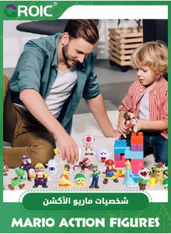 GROIC 18 Pieces/Set Mario Toys Figurine Set PVC Mini Anime Figure Figure Cute Collectible Toys Birthday Cake Decoration Party Supplies Gift, Action figures Bros Princess Decoration Mario Figures Toy  - Image 5