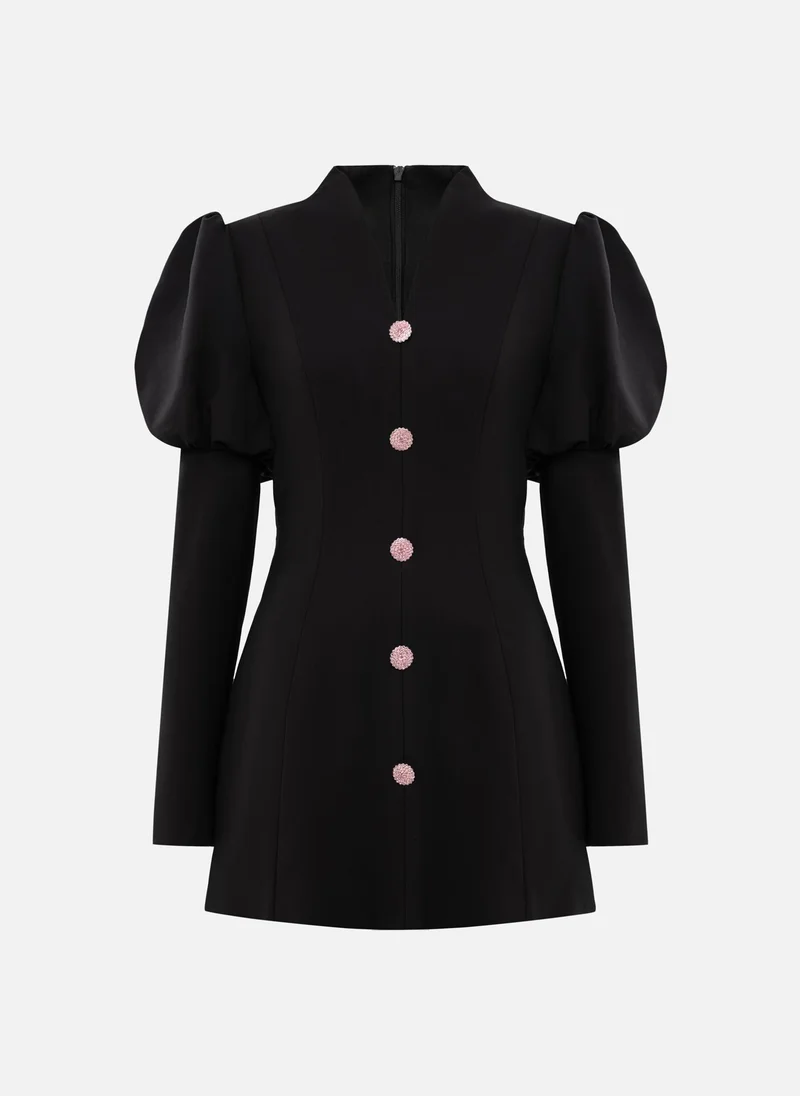 Lichi Mini dress with voluminous sleeves and accent buttons