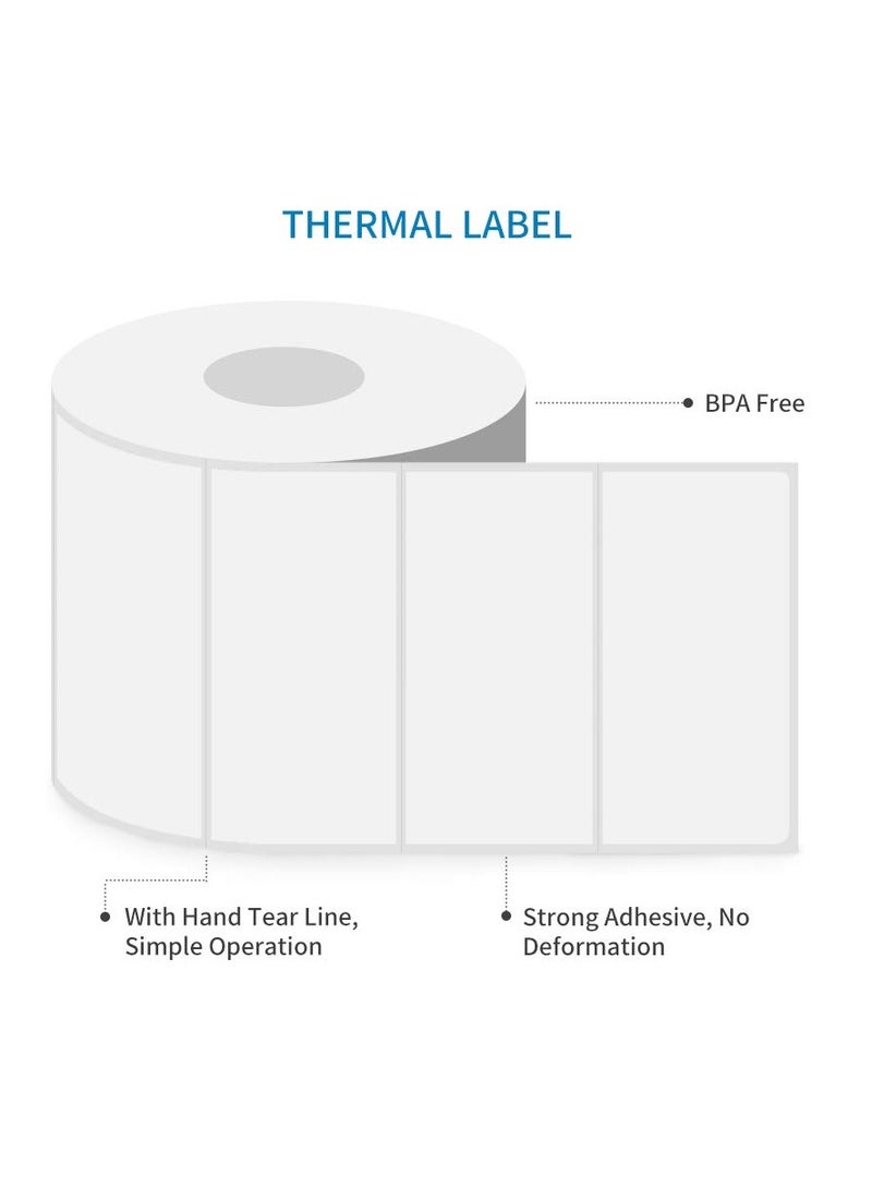 فوميمو ملصق شحن حراري مباشر 4 × 2 لفة ملصقات مقاس انش متوافقة مع طابعة رولو ومونبين وزيبرا وفارغو عبوة واحدة 500 - Image 2