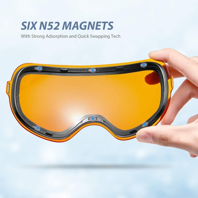 VANRORA X-Mag Ski Goggles Replacement Lens, Extra Snowboard Goggles Lens, Anti-Fog & 100% UV Protection - Image 3