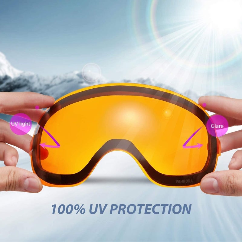 VANRORA X-Mag Ski Goggles Replacement Lens, Extra Snowboard Goggles Lens, Anti-Fog & 100% UV Protection - Image 5