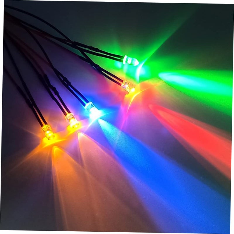 Yellow LED Lamp Beads 10pcs Flexible Cable Round Pre Bulbs Easy Install For Rc Car Decor - Image 3