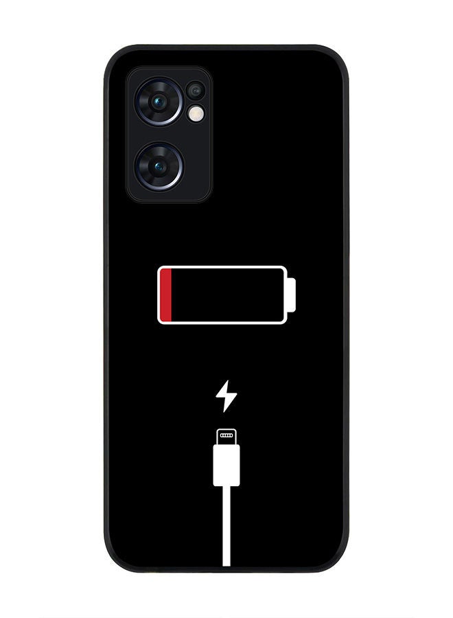 Stylizedd حافظة سوداء متينة لهاتف أوبو رينو 7 5G - حافظة مرنة رقيقة من مطاط TPU مع حواف مضادة للسقوط - Image 1