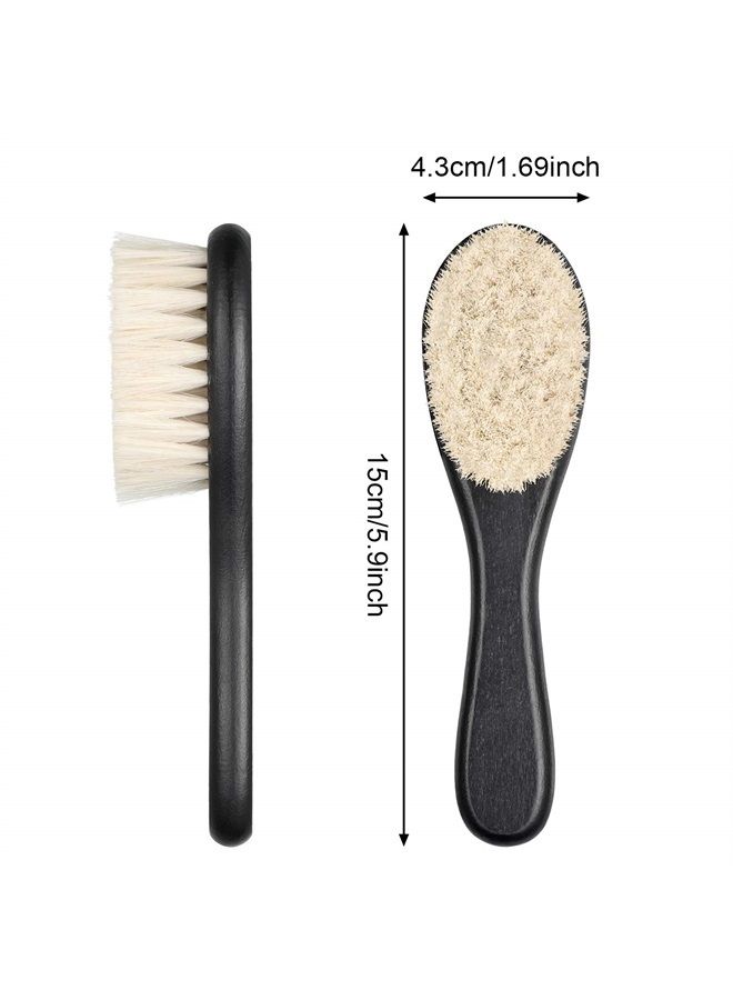 Patelai 4 Pieces Barber Fade Brush Beard Brush Barber Beard Styling Cleaning Brush Neck Duster Brush with Natural Fiber Wooden Handle for for Men Beard Styling Cutting Supplies - Image 4