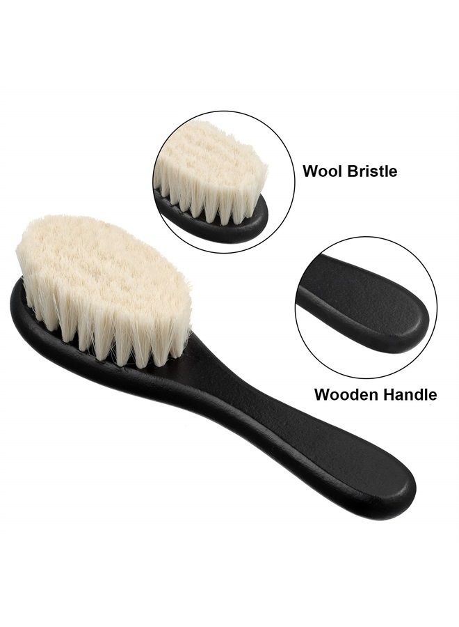Patelai 4 Pieces Barber Fade Brush Beard Brush Barber Beard Styling Cleaning Brush Neck Duster Brush with Natural Fiber Wooden Handle for for Men Beard Styling Cutting Supplies - Image 2