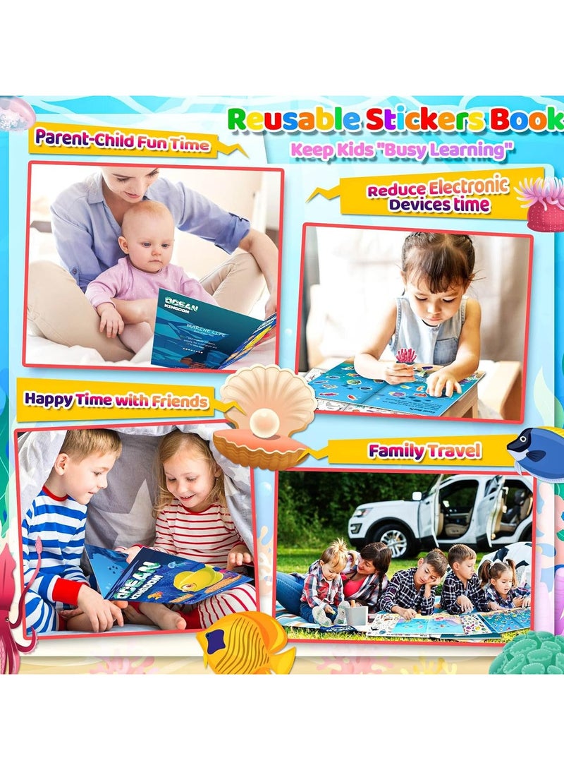 قوس قزح أورينبو 240 قطعة من ملصقات الحيوانات البحرية اللطيفة مع كتاب ملصقات أسماك القرش الاستوائية للأولاد والبنات ودعوات أعياد الميلاد ومظاريف هدايا حفلات حورية البحر تحت البحر وحقائب ديكور ومكافآت الفصل - Image 4