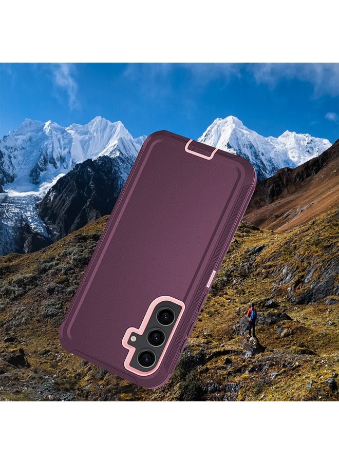 RUGGED SHIELD Samsung Galaxy A'55 5G Case, Samsung A'55 Durable Shockproof 3-Layer Heavy Duty Case, [Full Protection][Shockproof] [Drop-Proof] [Dust-Proof], Back Cover for Galaxy A'55 5G 2024 (RoseRed Pink)  - Image 5