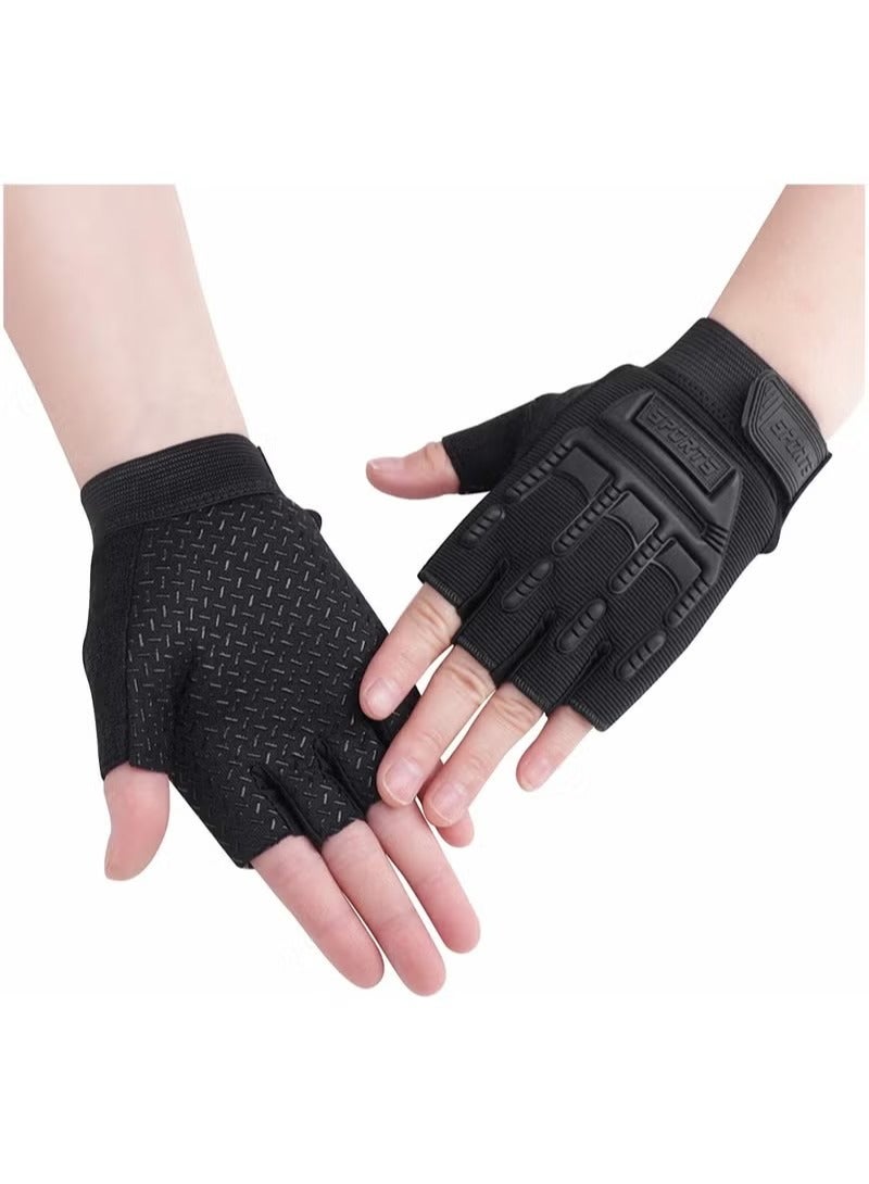 Generic Kids Half Finger Cycling Gloves Non Slip Fingerless for 4-8 years Boys Girls  - Image 1