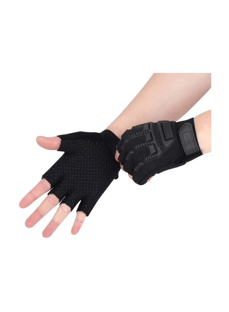 Generic Kids Half Finger Cycling Gloves Non Slip Fingerless for 4-8 years Boys Girls  - Image 2