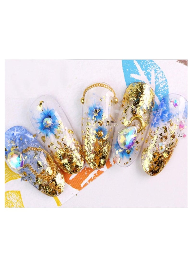 Colorfull Foil Nail Art Set, Nail Art Decals Stickers Fragments Nail Foil Art Nail Charms, DIY Manicure Nails Design Decal Decoration Paillette Flake Chip Foil Diy Glitter Decal Acrylic Uv Gel Decorations 12 Grids/Set - Image 3