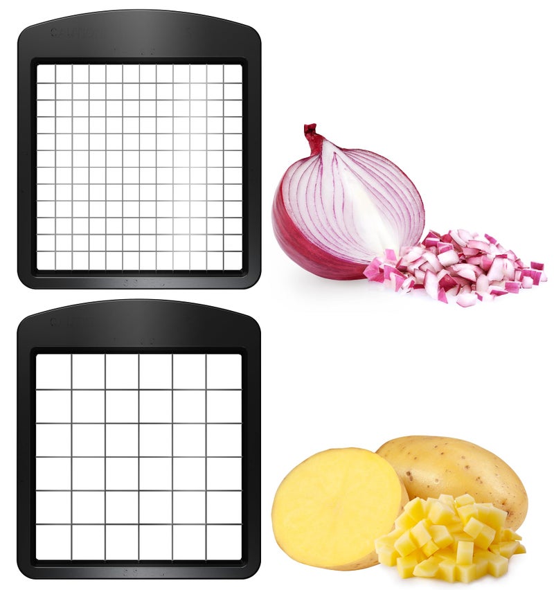 Fullstar Blade Replacement Set â€“ Only Compatible with Select Fullstar Vegetable Chopper Models â€“ 2pc Insert Set for Large Dice (Potatoes, Apples) & Small Dice (Onions, Tomatoes) â€“ 3.9 x 4.4 inches - Image 1