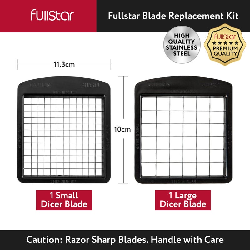 Fullstar Blade Replacement Set â€“ Only Compatible with Select Fullstar Vegetable Chopper Models â€“ 2pc Insert Set for Large Dice (Potatoes, Apples) & Small Dice (Onions, Tomatoes) â€“ 3.9 x 4.4 inches - Image 5