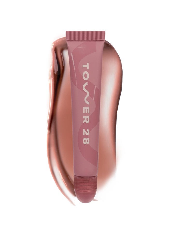 Tower 28 LipSoftie Tinted Lip Balm Treatment - Hydrating Glossy Balm + Overnight Lip Mask with Jojoba Oil + Shea Butter - Sweet, Cushiony Formula for Smooth, Soft Lips - Sugar Plum (0.38 oz) - Image 1