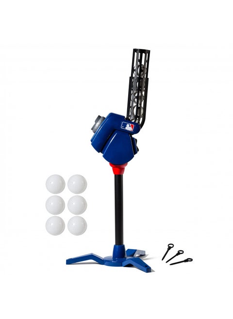 Franklin Sports Baseball Pitching Machine - Adjustable Baseball Hitting & Fielding Practice Machine For Kids - with 6 Baseballs - Great For Practice,Blue