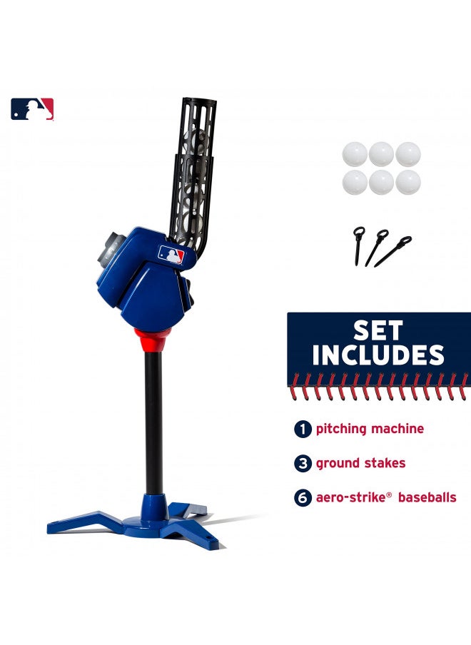 Franklin Sports - Franklin Sports Baseball Pitching Machine - Adjustable Baseball Hitting & Fielding Practice Machine For Kids - with 6 Baseballs - Great For Practice,Blue - Image 1