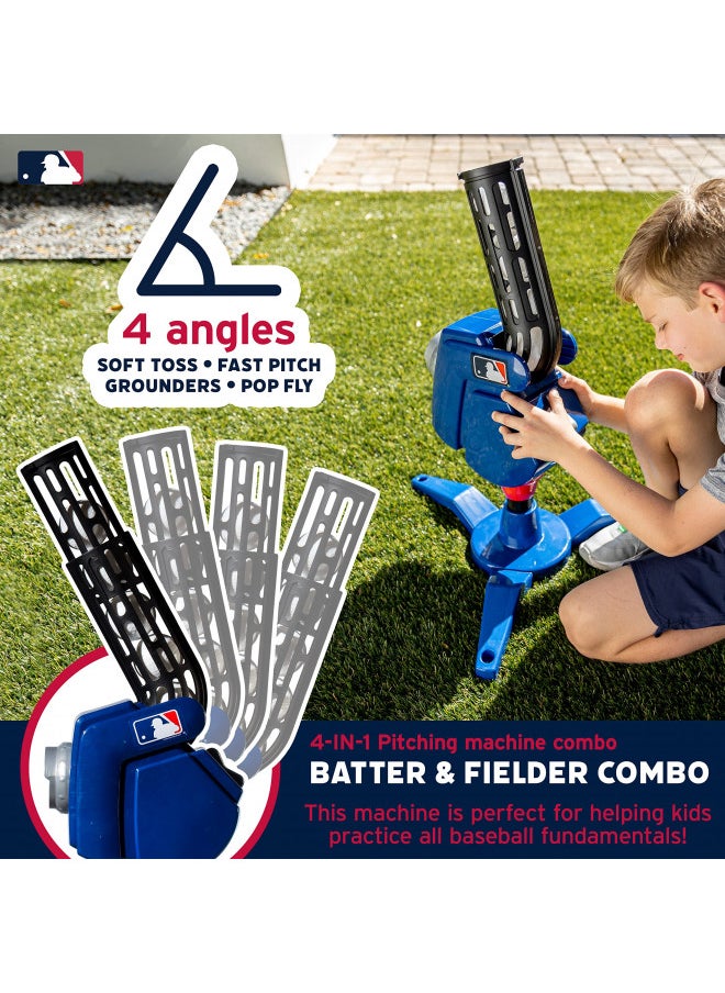 Franklin Sports - Franklin Sports Baseball Pitching Machine - Adjustable Baseball Hitting & Fielding Practice Machine For Kids - with 6 Baseballs - Great For Practice,Blue - Image 1