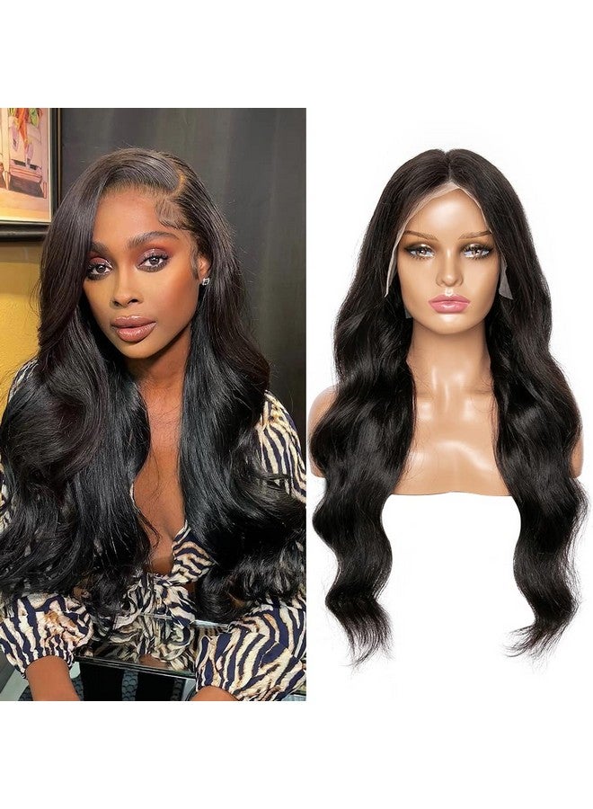 Amygirl Transparent 13X6 Hd Lace Front Wigs Human Hair Pre Plucked Bleached Knots Brazilian Virgin Glueless Human Hair Wigs Natural Black Body Wave 180 Density Human Hair Lace Front Wigs For Black Women - Image 2