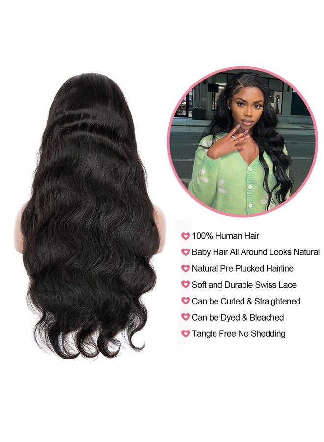 Amygirl Transparent 13X6 Hd Lace Front Wigs Human Hair Pre Plucked Bleached Knots Brazilian Virgin Glueless Human Hair Wigs Natural Black Body Wave 180 Density Human Hair Lace Front Wigs For Black Women - Image 5