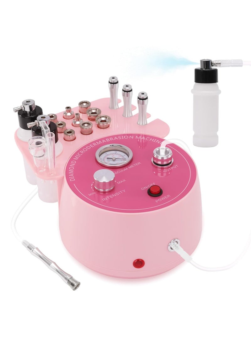 Beauty Star 3 IN 1 Diamond Microdermabrasion Machine Beauty Star 070cmHg Suction Dermabrasion Facial Machine Professional Skin Care Device for Home and Salon Use Face Pore Vacuum Glow Equipment 