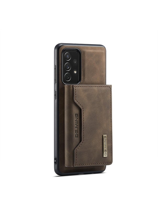 HuHa Case Cover For Samsung Galaxy A73 5G DG.MING M2 Series 3-Fold Multi Card Bag + Phone Case(Coffee) - Image 2
