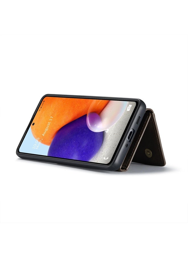HuHa Case Cover For Samsung Galaxy A73 5G DG.MING M2 Series 3-Fold Multi Card Bag + Phone Case(Coffee) - Image 5