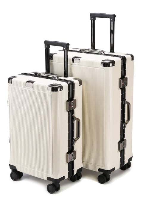 PC Hard Side Zipperless Luggage Set of 2 PCS TSA Lockable Travel Suitcase 22,26 Inches