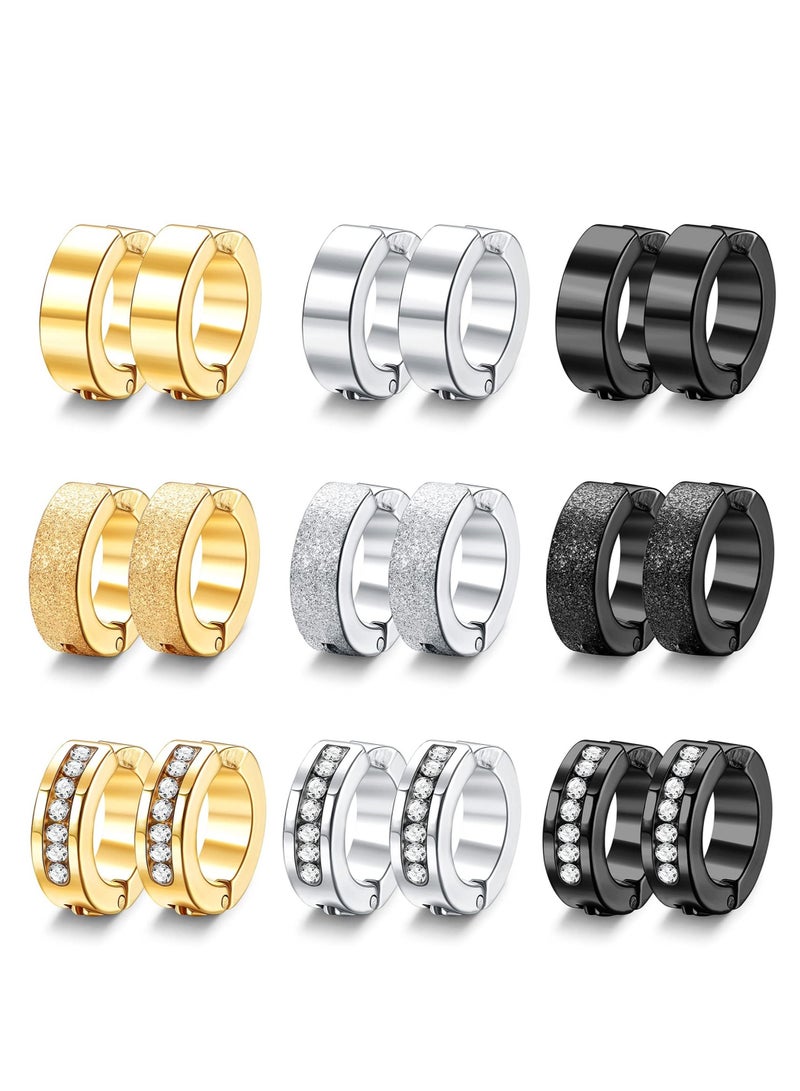 SYOSI 18 Pcs Men Magnet Ear Stud Non Piercing Clip Earrings  - Image 1