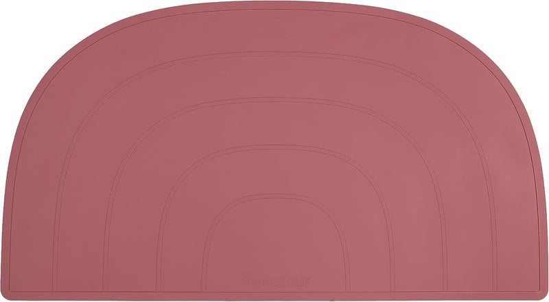 كيندسغوت مجموعة مناديل طاولة Kindsgut Rainbow Placemats بتصميم مناسب للأطفال وألوان هادئة، خالية من مادة BPA، باللون الوردي الغباري. - Image 1