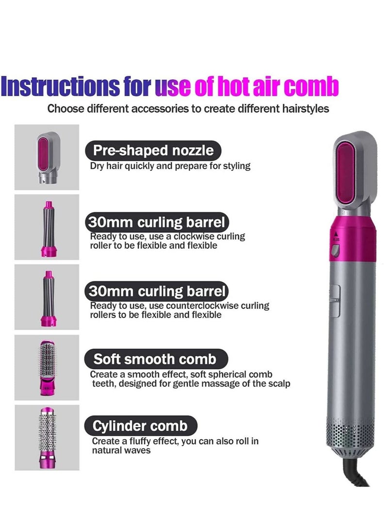 5 in 1 Hair Dryer Brush with Hair Volumizer,Hot Air Brush,Scalp Massager,Curler and Straightener for Women Hair Styling - Image 4