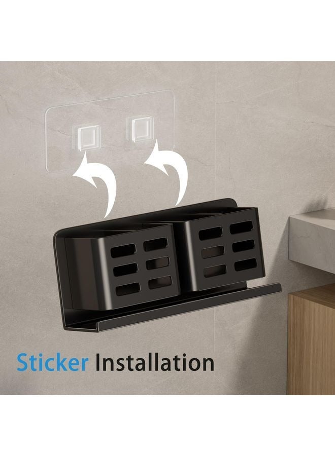 Aluminum Toothbrush Holder Self-Adhesive Hanging Bracket Shower Toothbrush Razor Holder Suitable for Toothbrush, Toothpaste, Razor and Comb etc Bathroom Storage - Image 5