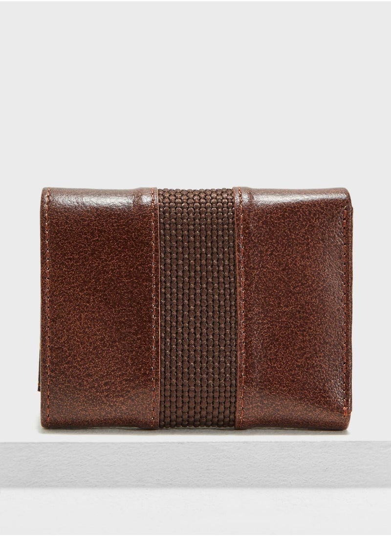 Robert Wood Leather Tri-Fold Wallet  - Image 1