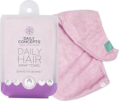 DAILY CONCEPTS Daily Hair Towel Wrap Reduces Frizz and Drying Time Suitable for After the bath Shower Gym or During any Beauty Ritual Microfiber Towel For Hair - Image 4