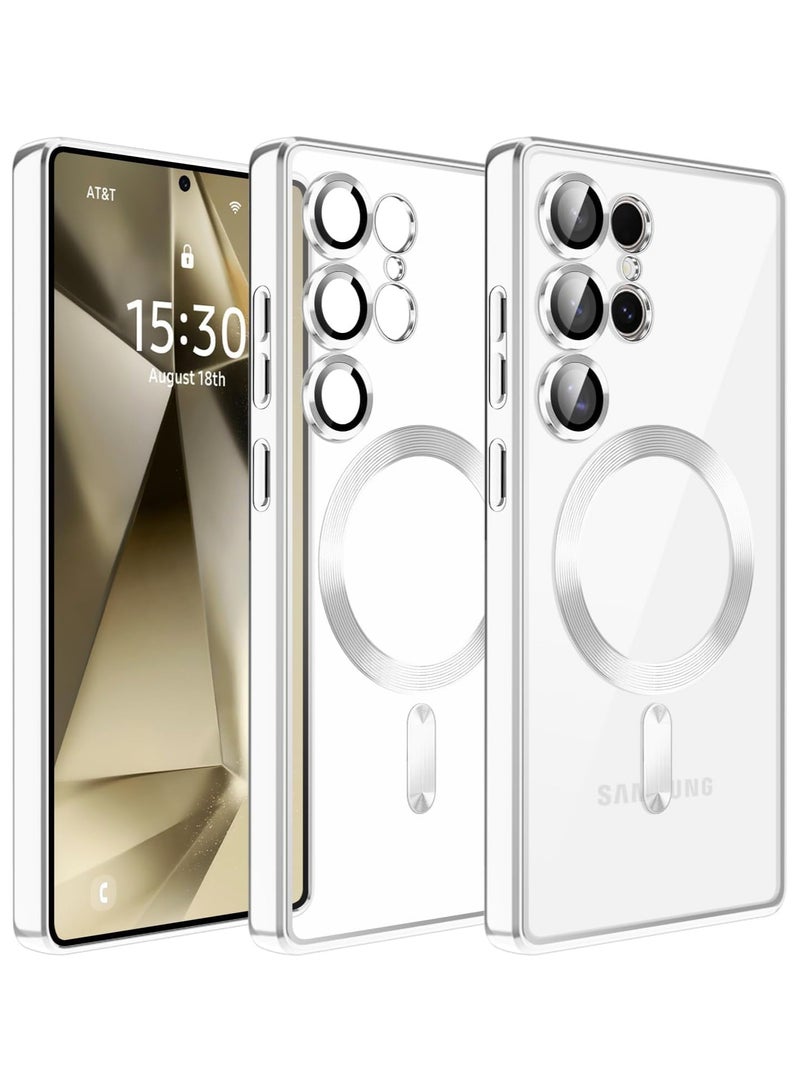 Magnetic Case for Samsung Galaxy S25 Ultra Compatible with Wireless Charging, Cover Camera Lens Protector, Slim Protective anti Yellowing Clear Case for Samsung S25 Ultra  - Image 1