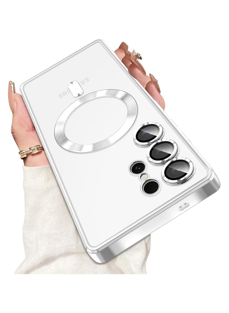 Magnetic Case for Samsung Galaxy S25 Ultra Compatible with Wireless Charging, Cover Camera Lens Protector, Slim Protective anti Yellowing Clear Case for Samsung S25 Ultra  - Image 2