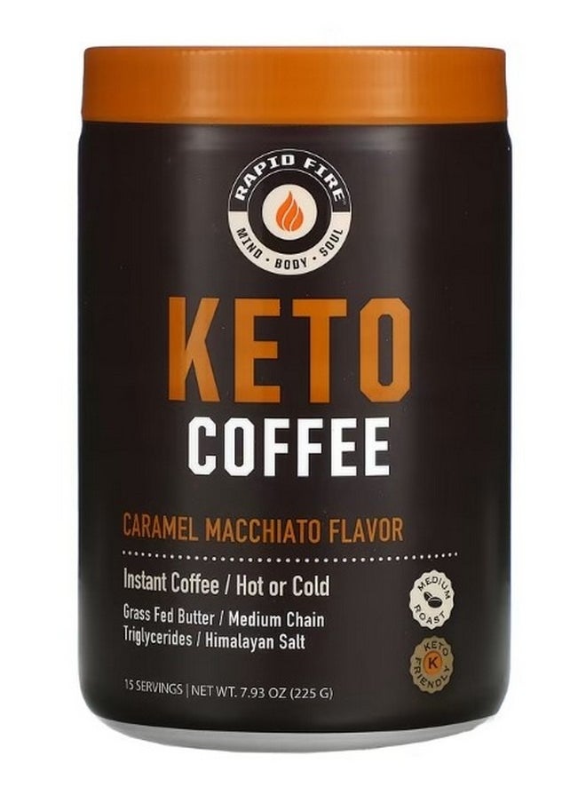 Rapidfire Keto Coffee  Caramel Macchiato  Instant  Medium Roast  7.93 oz  225 g  - Image 1