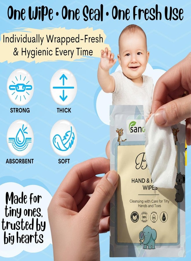 SANCTANOVA Individually Wrapped Wet Wipes for Baby - 75 Single-Use Sachets (Pack of 3 × 25) | Soft & Gentle Pure Water Wipes | Aloe Vera & Chamomile | Alcohol-Free Baby Wet Wipes |Unscented & Hygienic - Image 2