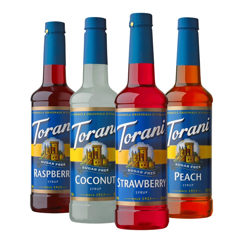 Torani Sugar Free Syrup, Soda Flavors Variety Pack, 25.4 Ounce (Pack of 4) - Image 1