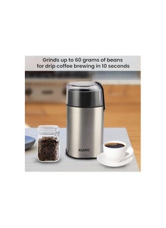 AGARO Grand Coffee Grinder, Stainless Steel Electric, Capacity 60 GMS Dry Coffee Bean, Silver - pzsku/Z44AB04C8D2E1A63D97C5Z/45/1741073570/13380f2a-990c-48eb-8ea4-a590303a6f93