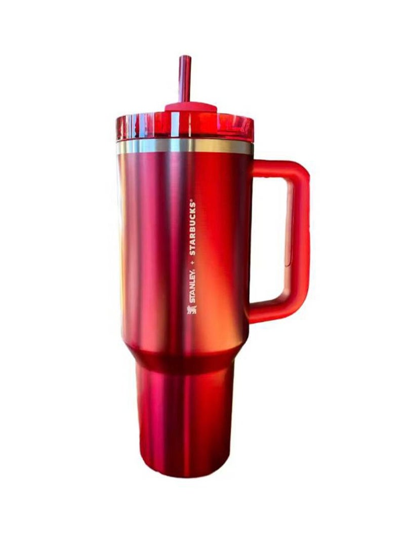 Stanley - Stanley Quencher H2.0 FlowState Tumbler 40OZ STARBUCKS RED Stainless Steel Vacuum Insulated with 3-Position Lid and Straw Perfect for Water Iced Tea Coffee On-the-Go Hydration Ideal Gift Stanley Cup - Image 1
